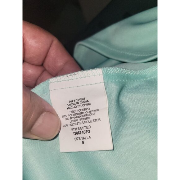 As U Wish Black & Mint Sleeveless Skater Dress Size 9 Polyester Blend With Flora - Picture 5 of 7